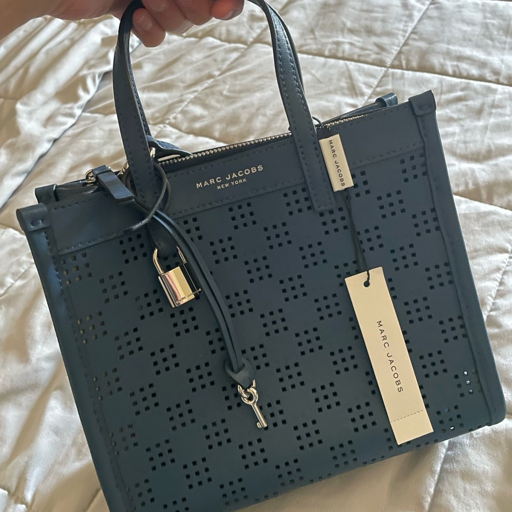 brand new navy blue mini marc jacobs bag
